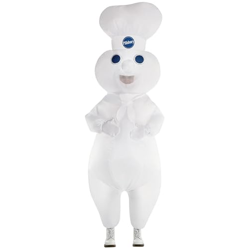 White Pillsbury Doughboy Inflatable Costume Kit - Adult Standard Size (1 Set) -...