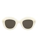 20. Celine CL41445/S VK6 White Lola Round Sunglasses - High fashion sunglasses