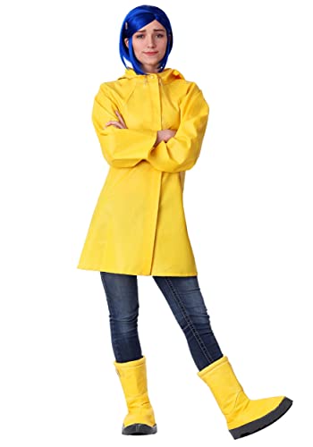 Fun Costumes Coraline Costume for Adults Women's Coraline Rain Jacket Outfit Yellow