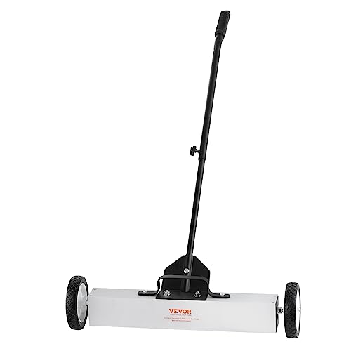 VEVOR 50Lbs Rolling Magnetic Sweeper with Wheels, Push-Type Magnetic Pick Up Sweeper,...