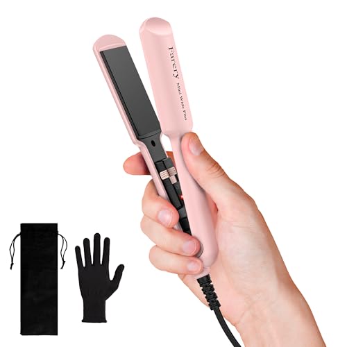 FARERY Mini Flat Iron, 1.5 Inch Wider Plate, Ceramic Mini Hair Straightener for Short...