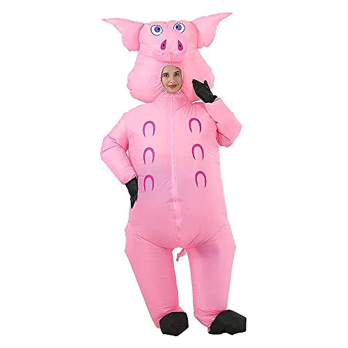 RHYTHMARTS Inflatable Pig Costume Halloween Costume Fancy Dress Pink Pig Costume...