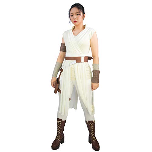 Deluxe Womens Rey Costume & Belt & Bag Outfit for Halloween Cosplay L