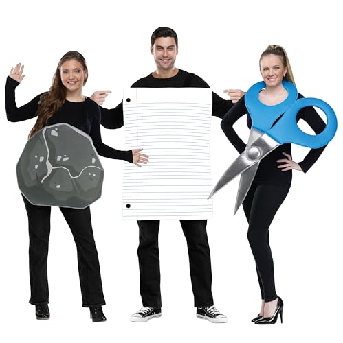 Fun World Men's Rock, Paper, Scissor (set of 3) Adult Costume, Multi, UNISEX - Men up...