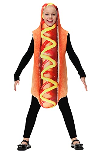 AOBUTE Hot Dog Halloween Costume for Kids Funny Food Suit Boys Girls Sausage Hotdog...