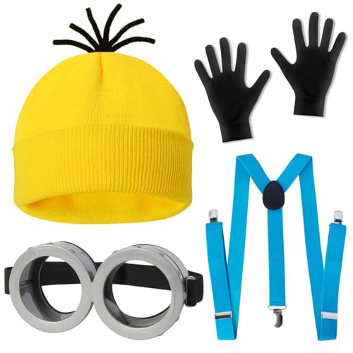 CONGRU 4 Pcs Halloween Costume Accessories Adults-Yellow Beanie...