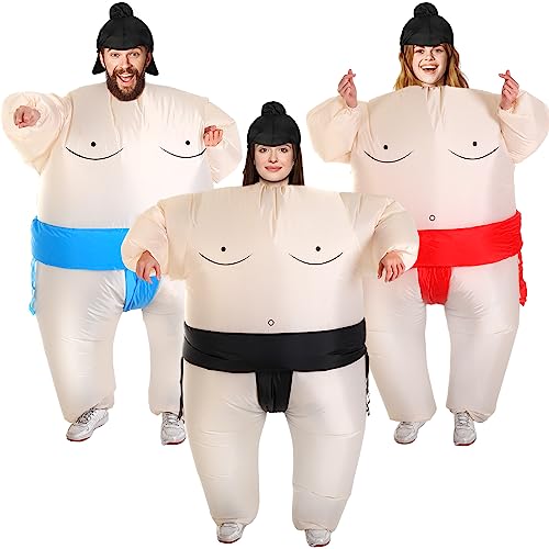 Unittype 3 Pcs Inflatable Sumo Costume, Sumo Wrestling Suits for Adults, Funny Blow...