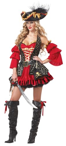 California Costumes Sexy Spanish Pirate Costume Large Red