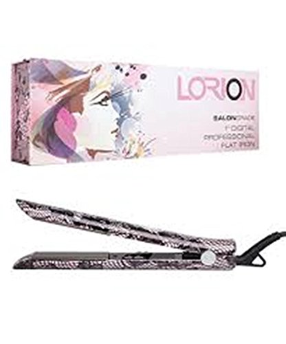 Lorion Professional Grade Digital 1' Titanium 7 Diamond Infused Flat Iron, Pink Lace...