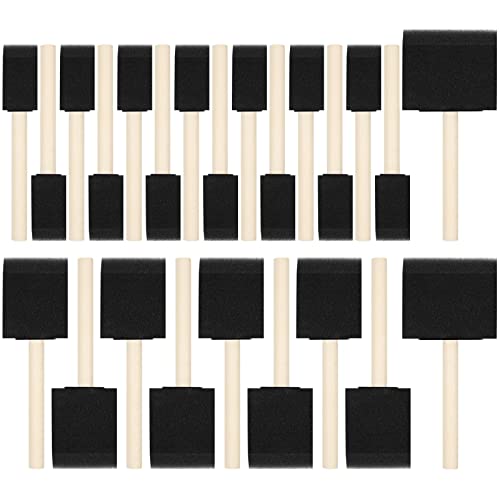 24 Pcs Foam Paint Brushes, Wood Handle Sponge Brushes for Painting, Staining,...