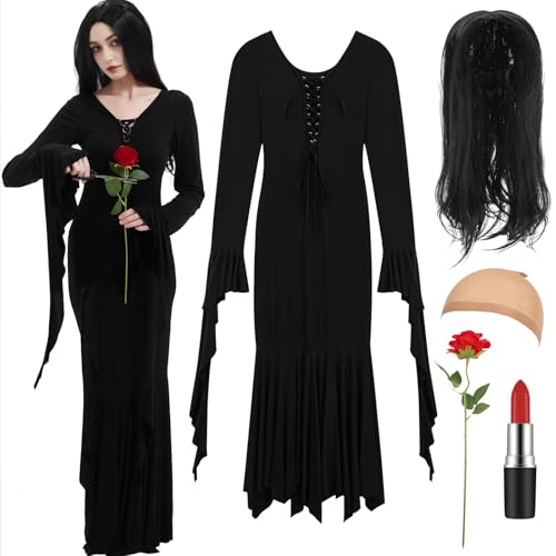 UIMLK Halloween Costumes for Women Vintage Gothic Addams Family Morticia Addams Dress...