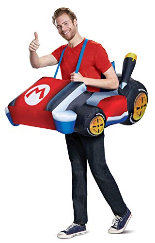 Disguise Men's Kart, Official Nintendo Super Mario Bros Inflatable Costume, Red,...