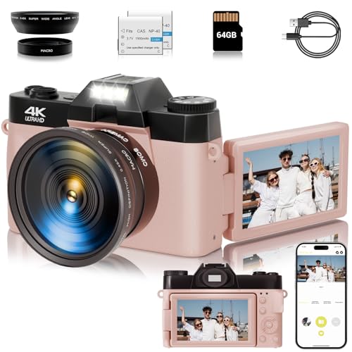 4K Digital Camera for Photography, 56MP Vlogging Video WiFi Camera for YouTube with...