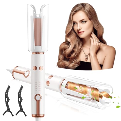 Automatic Curling Iron - 1.1'' Automatic Hair Curlers with 5 Temps & Timer,...