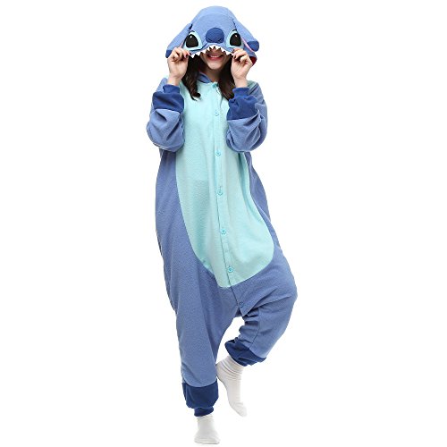 HALLOWITCH Lilo and Stitch Onesie Costume Kigurumi for Adult Women and Men. L