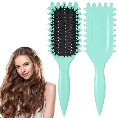 Zetusm Curl Defining Brush, Green - Hair Brush for Combing and Shaping Men's and...