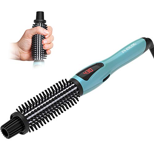 PHOEBE Curling Iron Brush Anti-Scald Bristles Instant Heat Up Dual Voltage Ceramic...