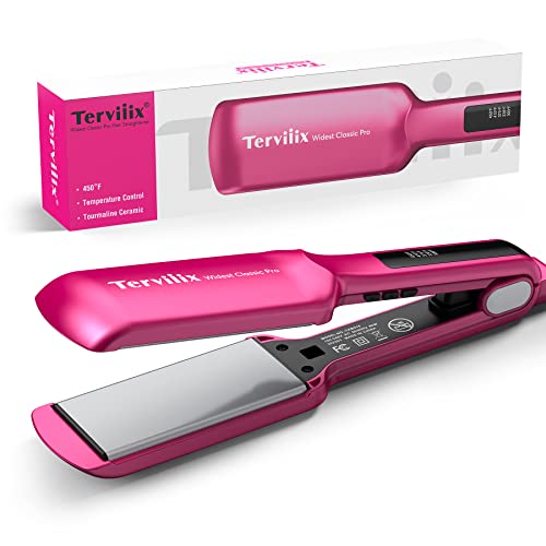 Terviiix Flat Iron Hair Straightener, 2 Inch Widest Ceramic Flat Iron for Hair,...