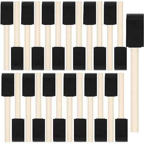 40 Pcs Foam Brush,1” Foam Paint Brushes, Wood Handle Sponge Paint Brush, Foam...