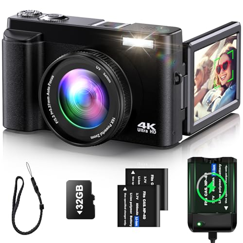 4K Digital Camera for Photography Auto-Focus Vlogging Camera for YouTube Video with...