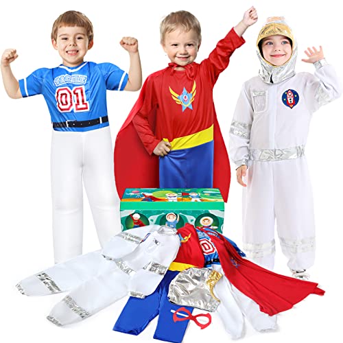 Jeowoqao Boys Dress up Trunk Costumes Set, Kids Dress up Clothes Set Boys Role Play...