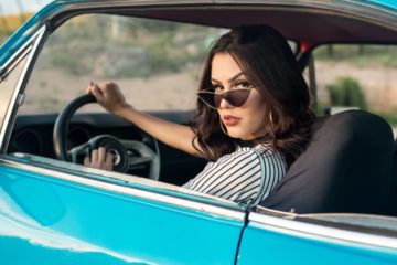 Beauty Blog Girl Driving Car