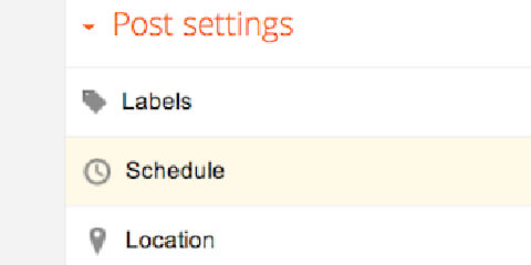 blogger settings schedule