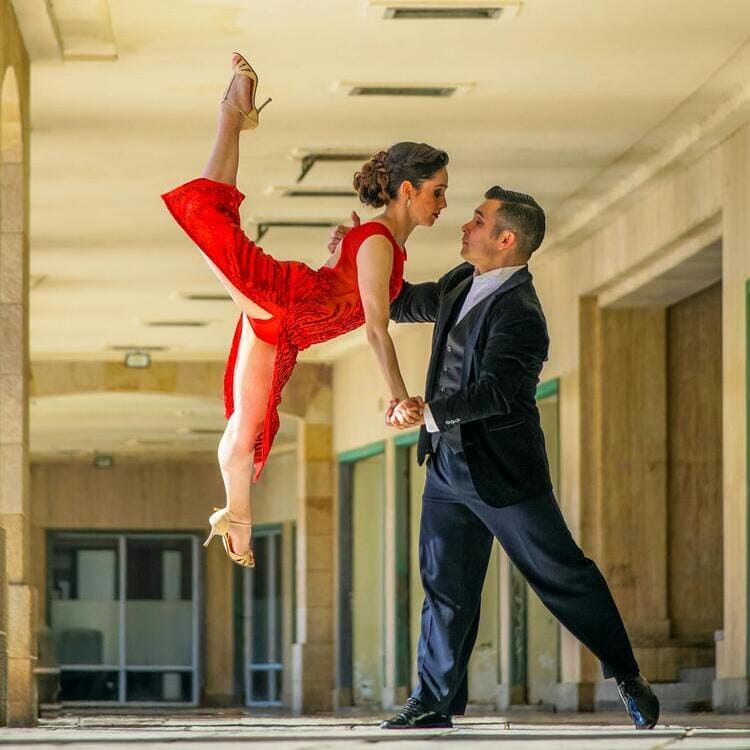 Couple Practicing Ballroom Dancing