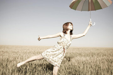 girl holding umbrella