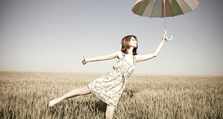 girl holding umbrella