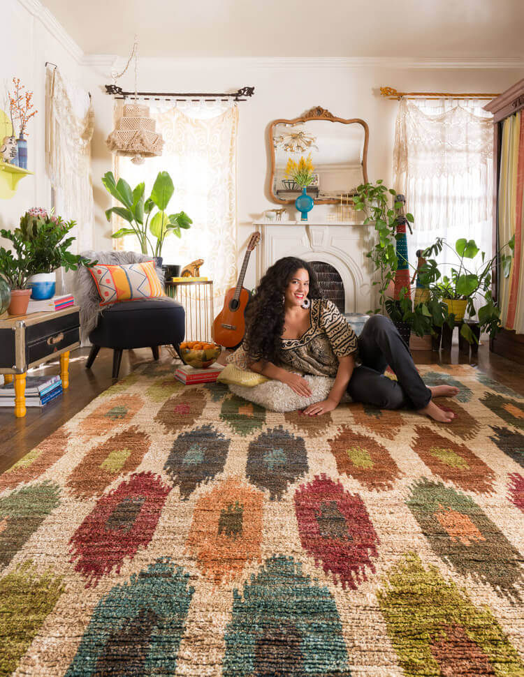 girl sitting carpet