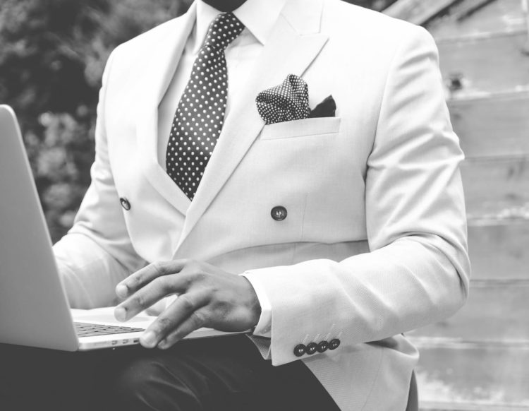 More Authentic in Your Fashion Blogging Black White Suit