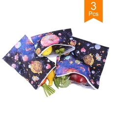 Reusable Sandwich Snack Bags Eco-Friendly Lunch Bags 3 Pcs