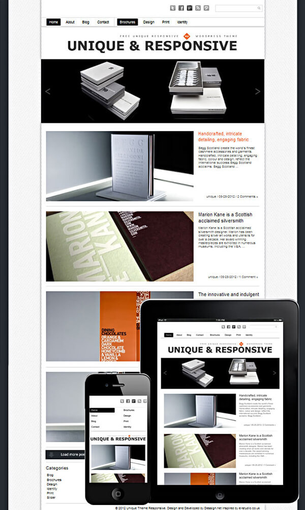 unique responsive theme