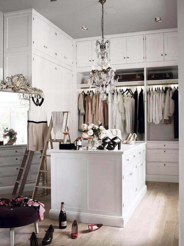 walk-in closet chandelier