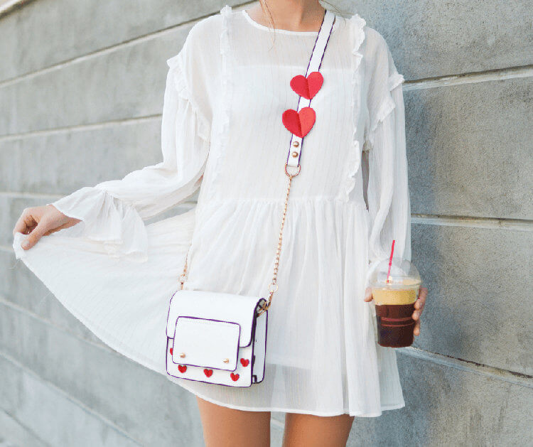 white dress red hearts