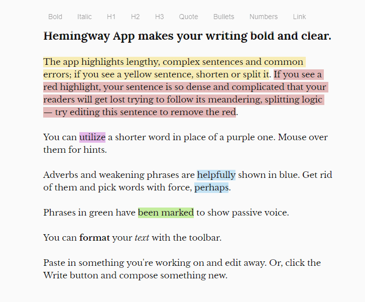 Best Grammar Checker Hemingway App