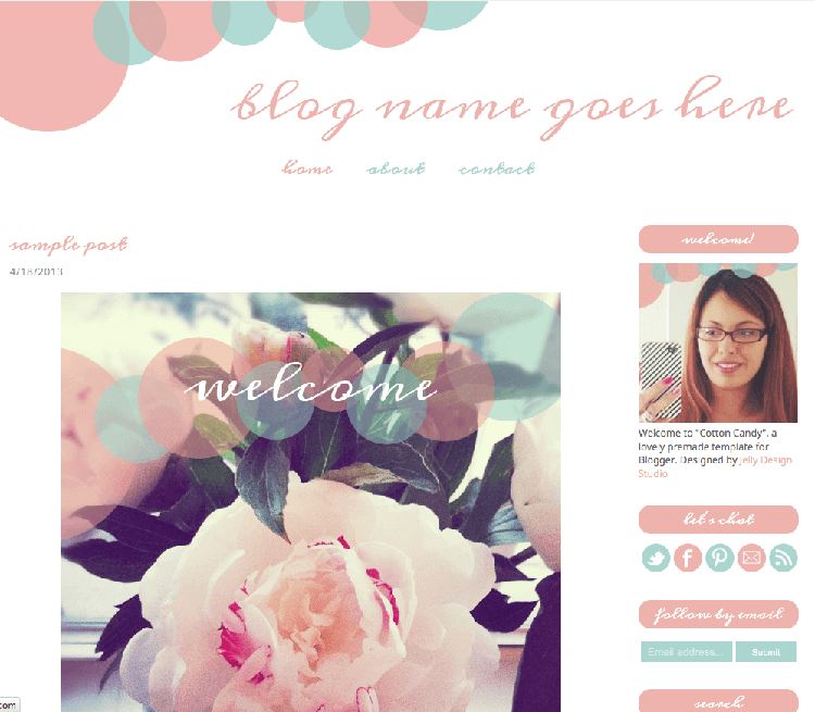 cotton candy blogger template