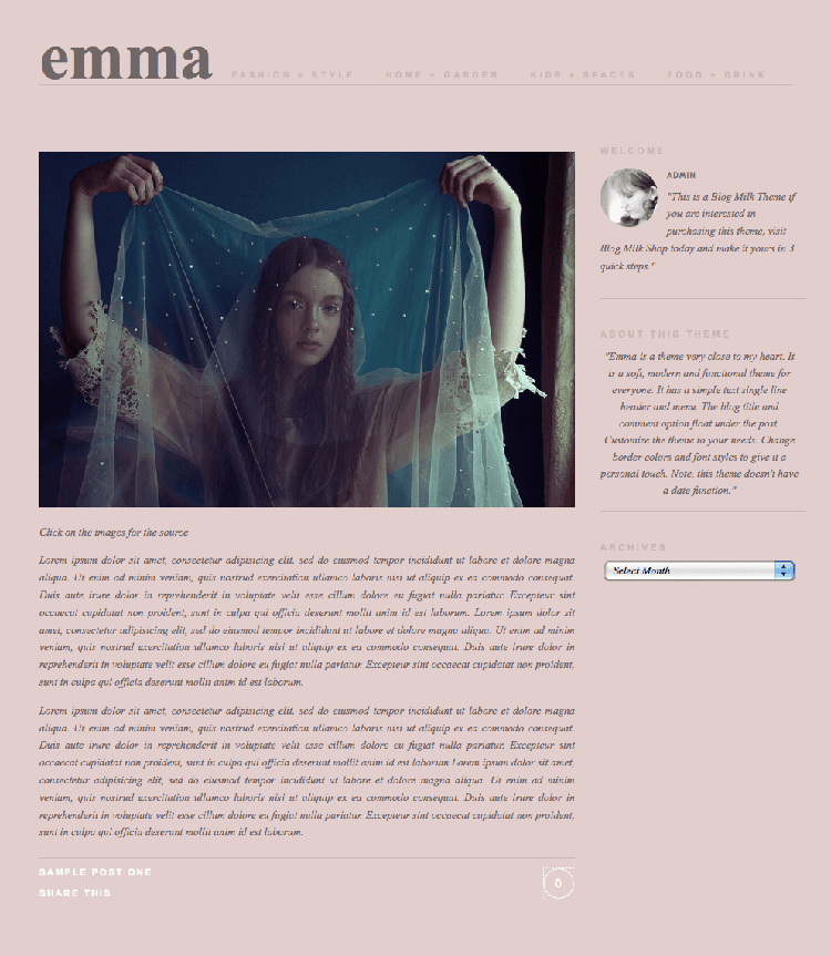 emma blogger theme