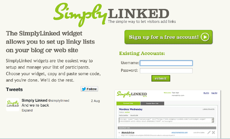 simply linked screenshot