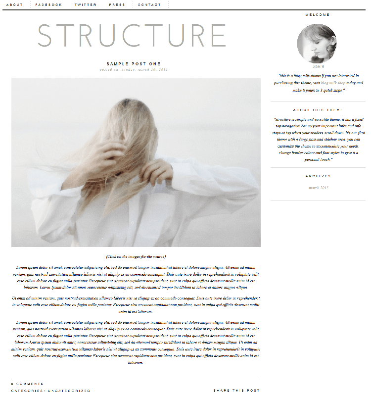 structure blogger theme