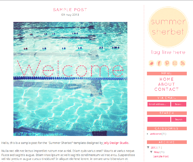 summer sherbet blogger template