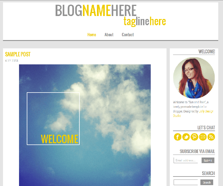 sun and rain blogger template